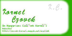 kornel czovek business card