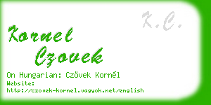kornel czovek business card